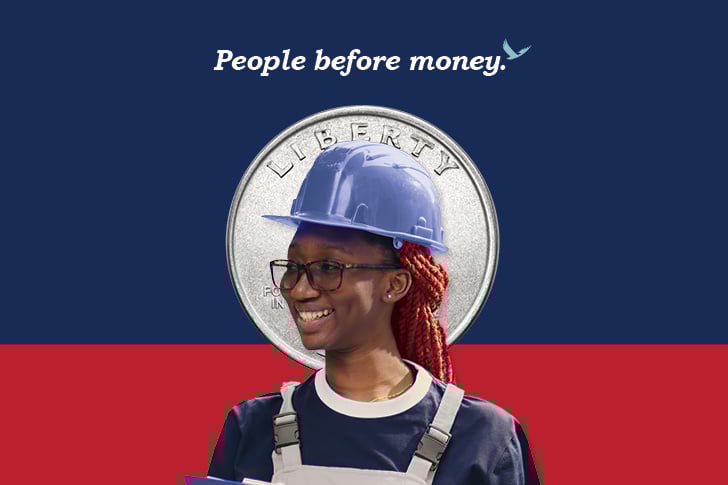 Woman in a hard hat